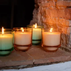 Summer Collection Stearinlys i Glassbeholder 10cm Oransje<SEASONS