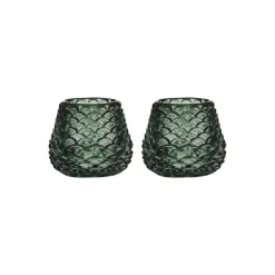 Telysholder Furu Glass 6,5cm Grønn 2pk<CHRISTIANIA 1739 Best