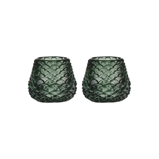 Telysholder Furu Glass 6,5cm Grønn 2pk<CHRISTIANIA 1739 Best